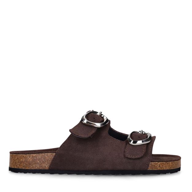 Claquettes en daim - marron