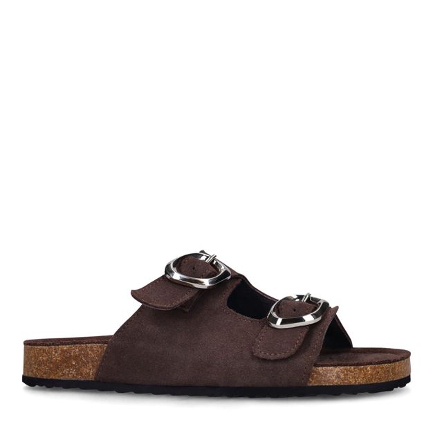 Claquettes en daim - marron