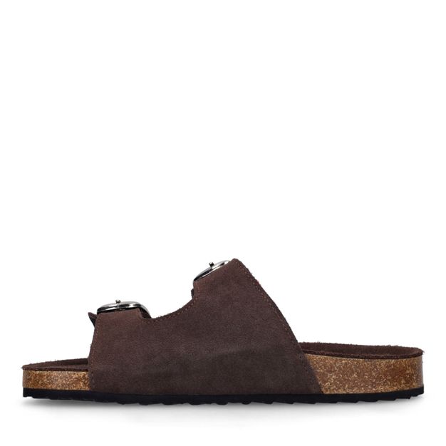 Claquettes en daim - marron