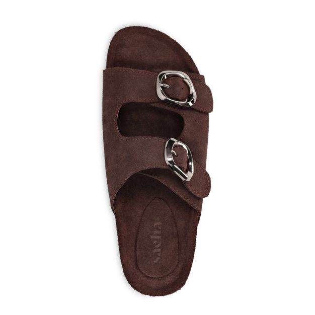 Claquettes en daim - marron