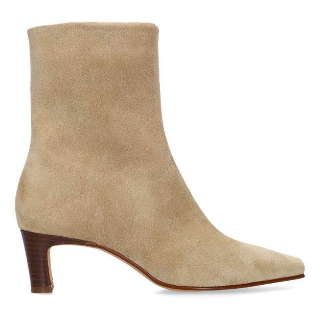 Bottines à talon en daim - beige