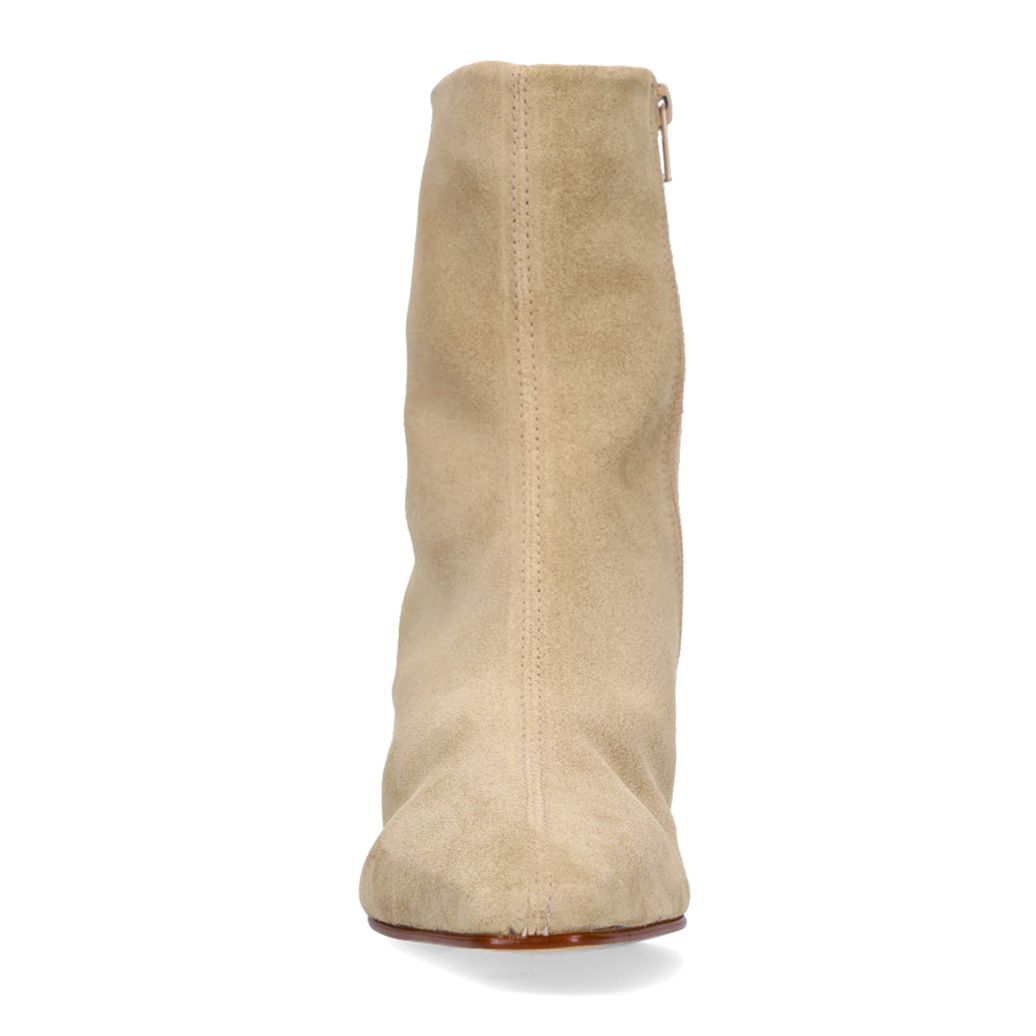 Beige suède enkellaarsjes met hak