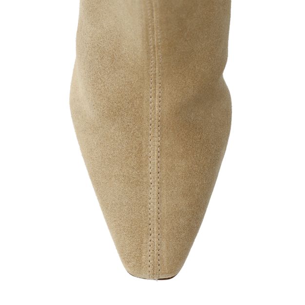 Bottines à talon en daim - beige