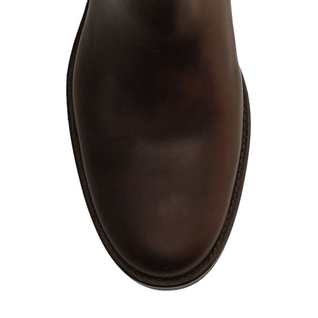 Braune Lederstiefel mit abnehmbarer Schnalle