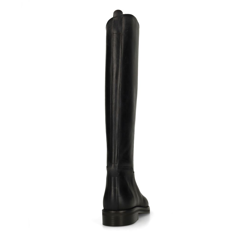 Bottes hautes en cuir avec boucle amovible - noir