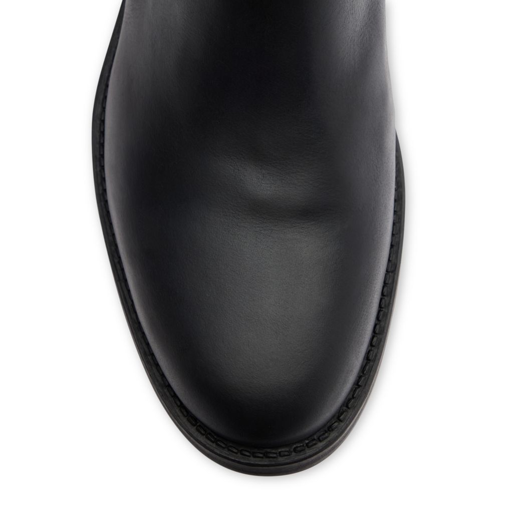 Schwarze Lederstiefel mit abnehmbarer Schnalle