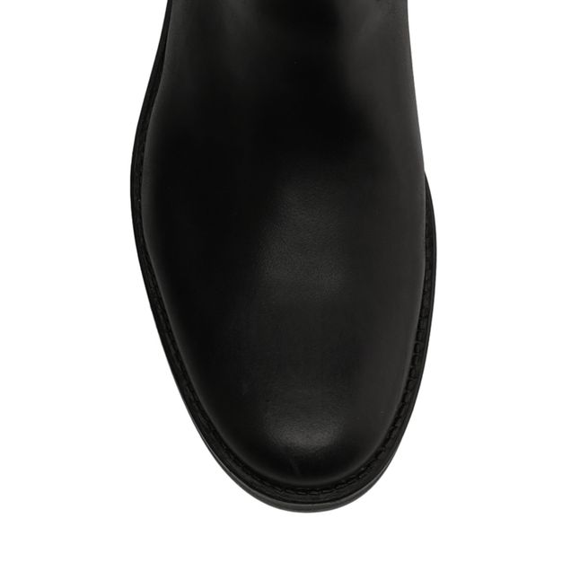 Schwarze Lederstiefel mit abnehmbarer Schnalle