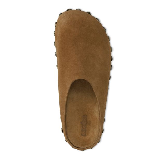 Sabots en daim avec clous - taupe