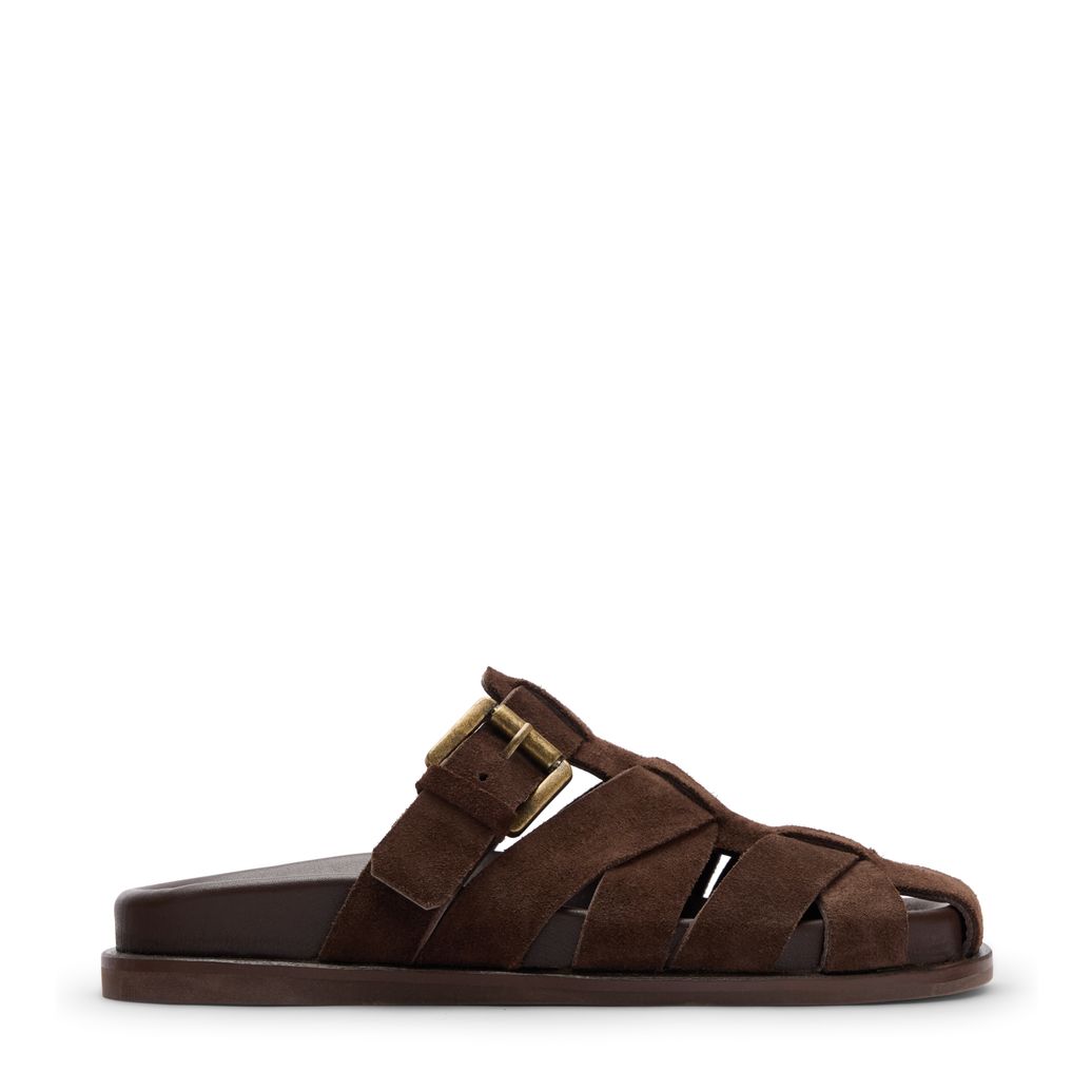 Braune Veloursleder-Sandalen