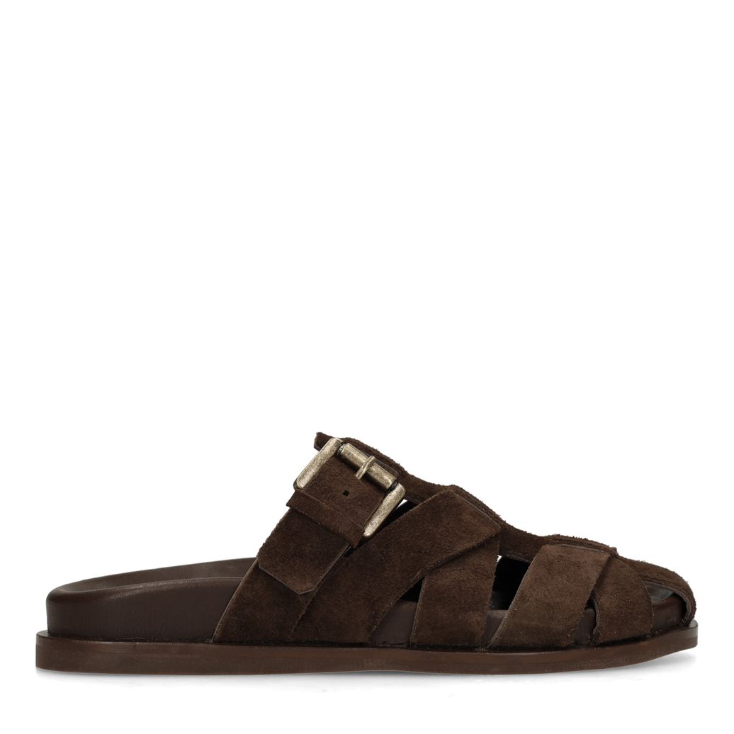 Claquettes en daim - marron