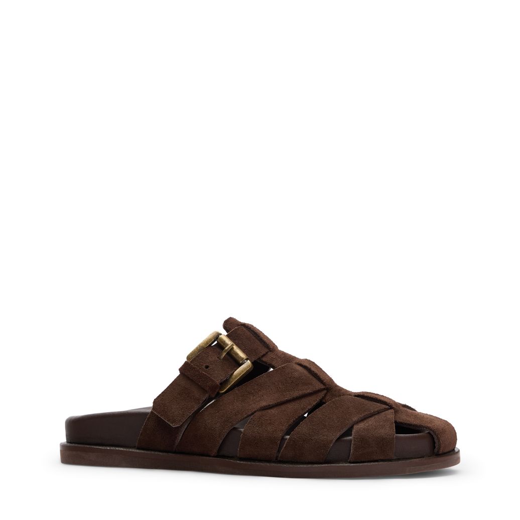 Braune Veloursleder-Sandalen