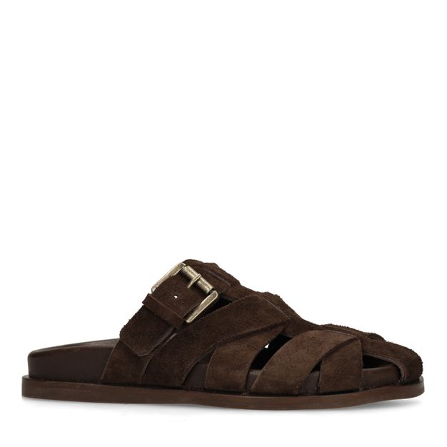 Claquettes en daim - marron