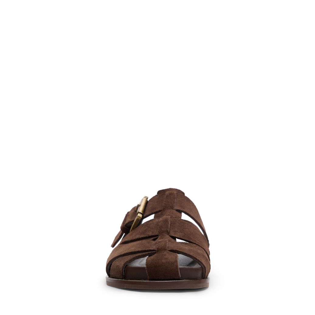 Braune Veloursleder-Sandalen