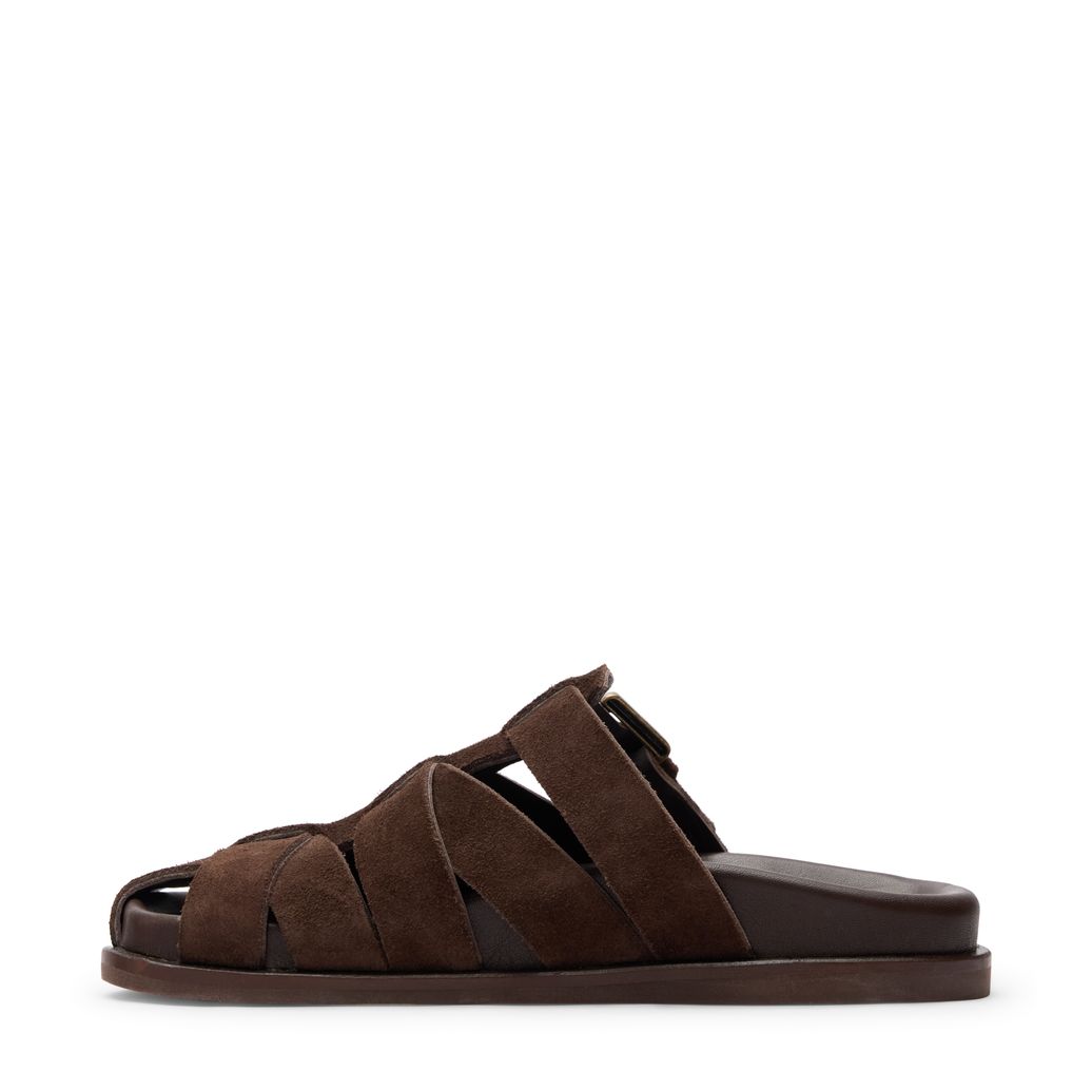 Braune Veloursleder-Sandalen