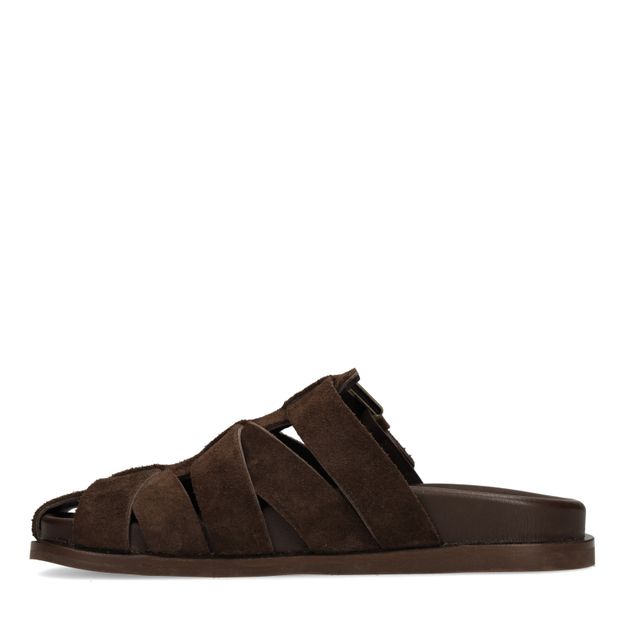 Claquettes en daim - marron