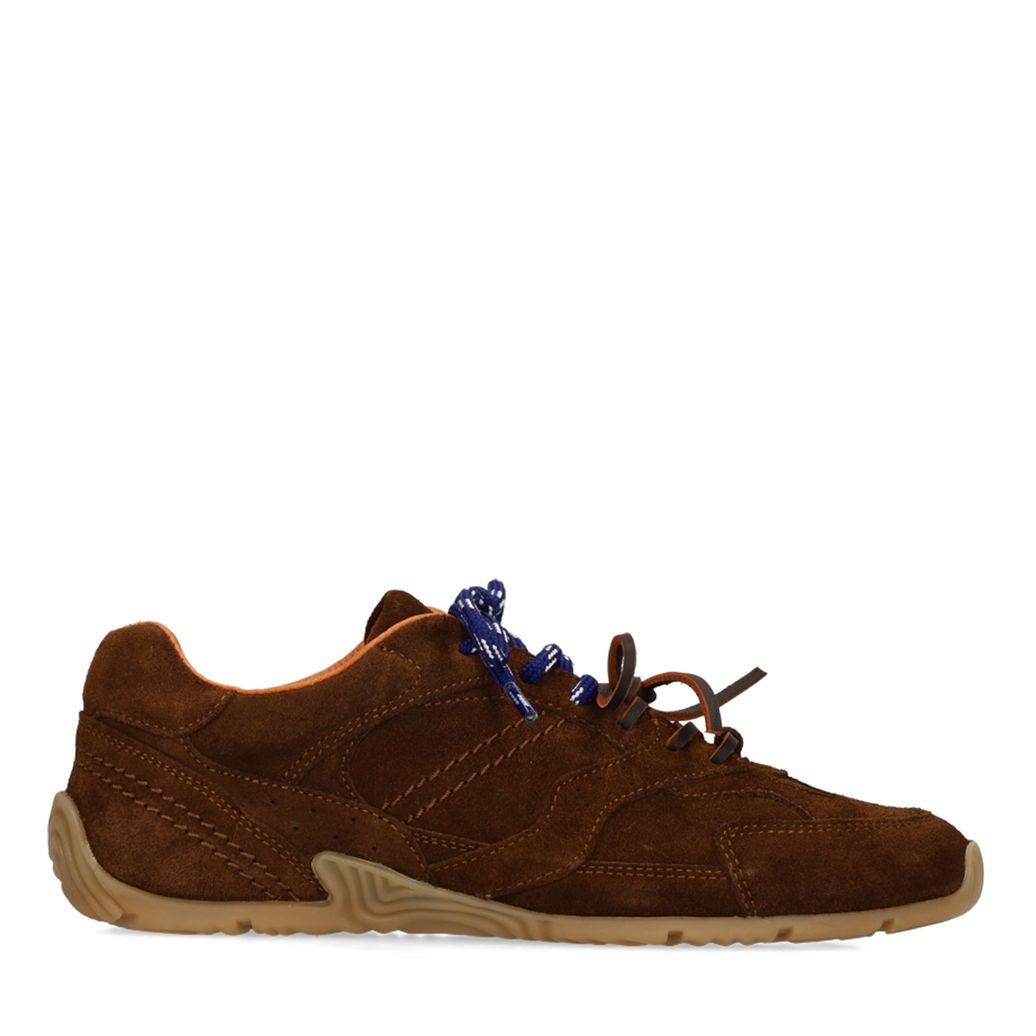 Baskets en daim avec double lacets - marron foncé