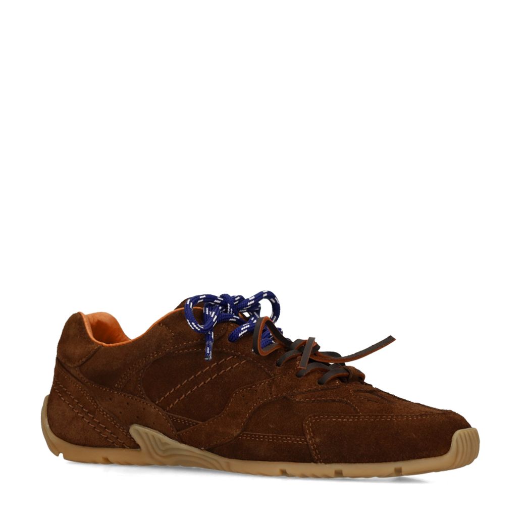Baskets en daim avec double lacets - marron foncé