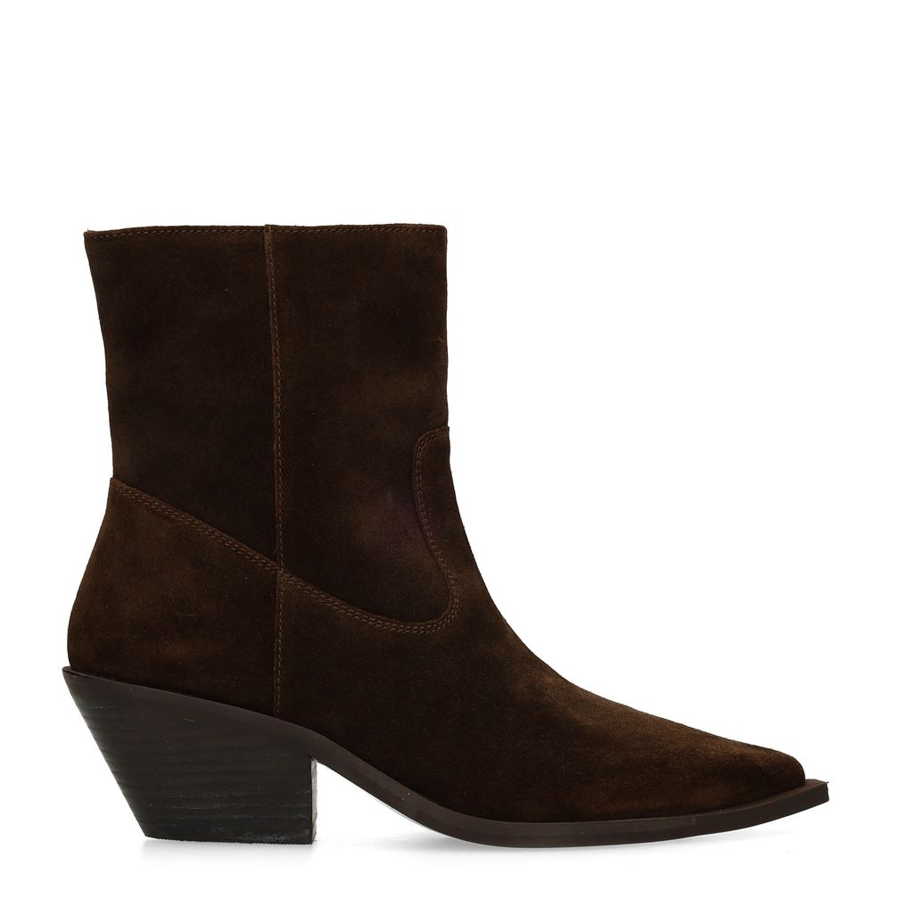 Bottines à talon en daim - marron