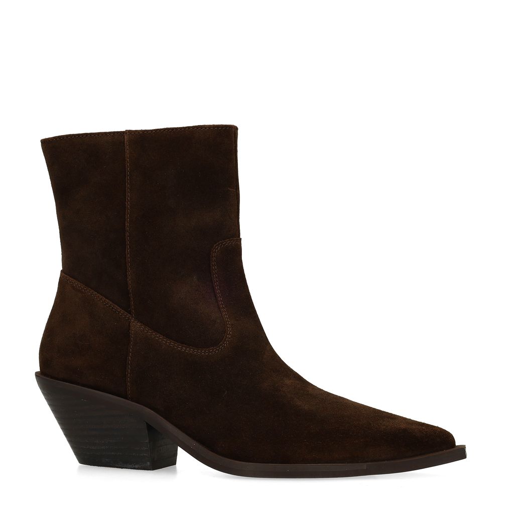 Bottines à talon en daim - marron