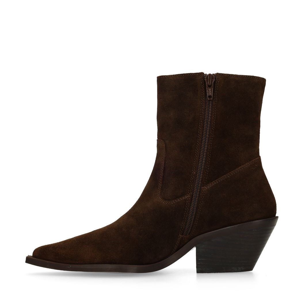 Bottines à talon en daim - marron