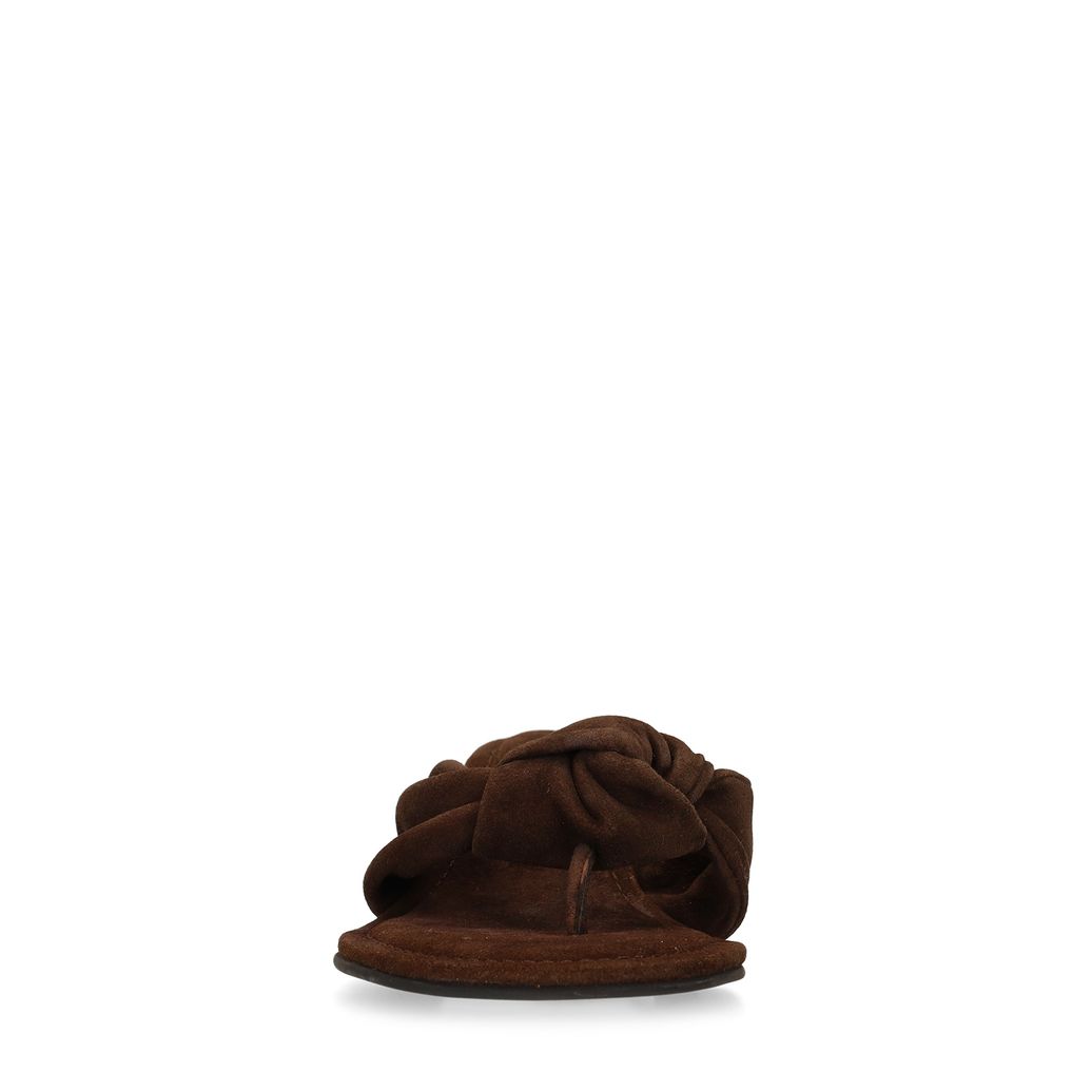 Mules à talon en daim - marron