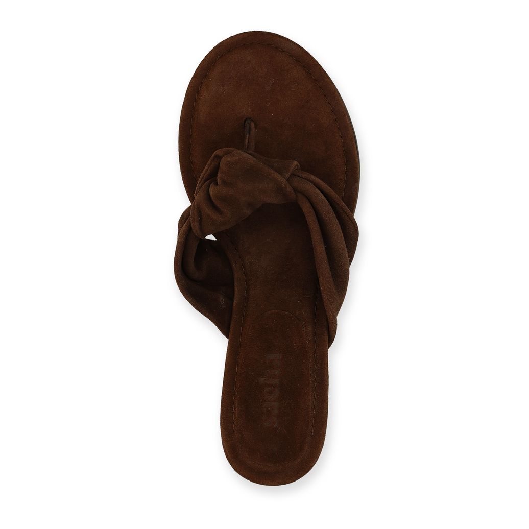 Braune Veloursleder-Mules mit Absatz