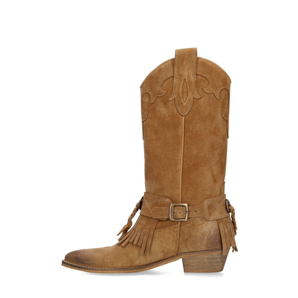 Beige suède cowboylaarzen