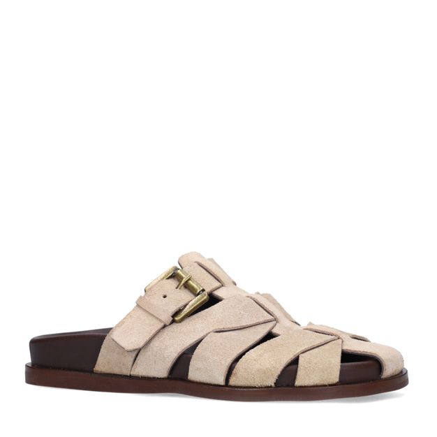 Claquettes en daim - beige