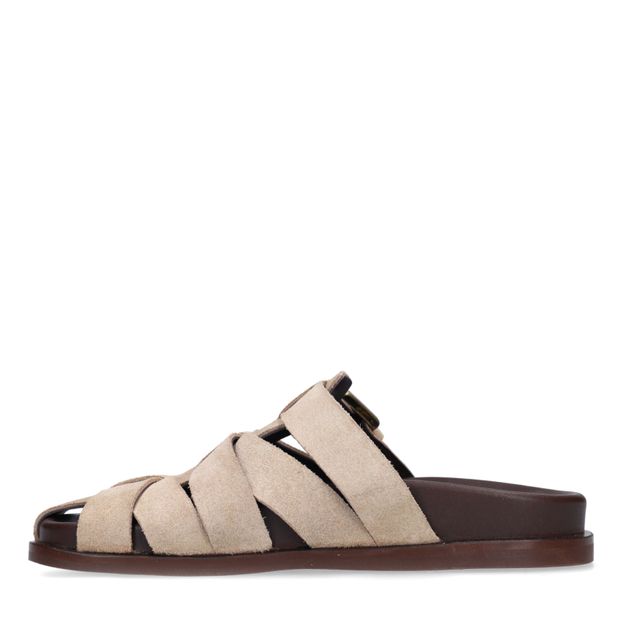 Claquettes en daim - beige