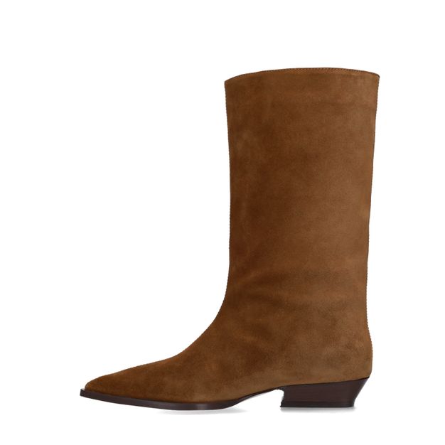 Bottines en daim cognac