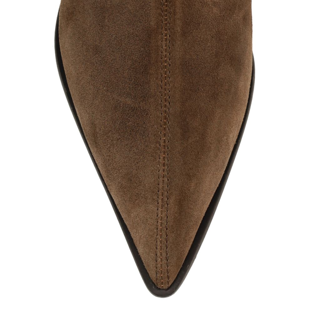 Braune Veloursleder-Stiefeletten