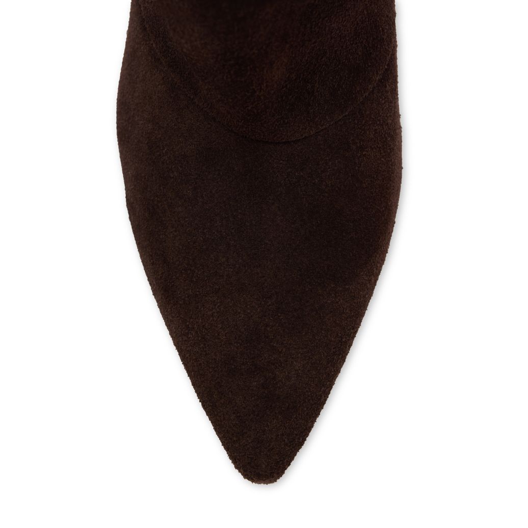 Bottines à talon souples en daim - marron foncé