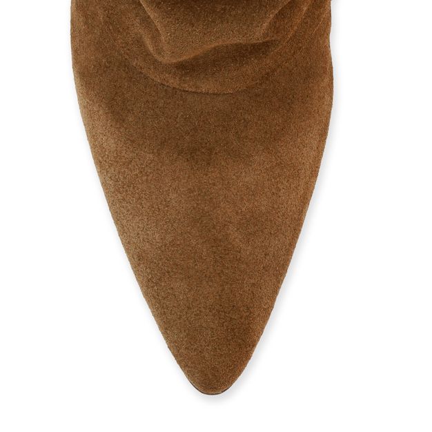 Bottines à talon souples en daim - marron