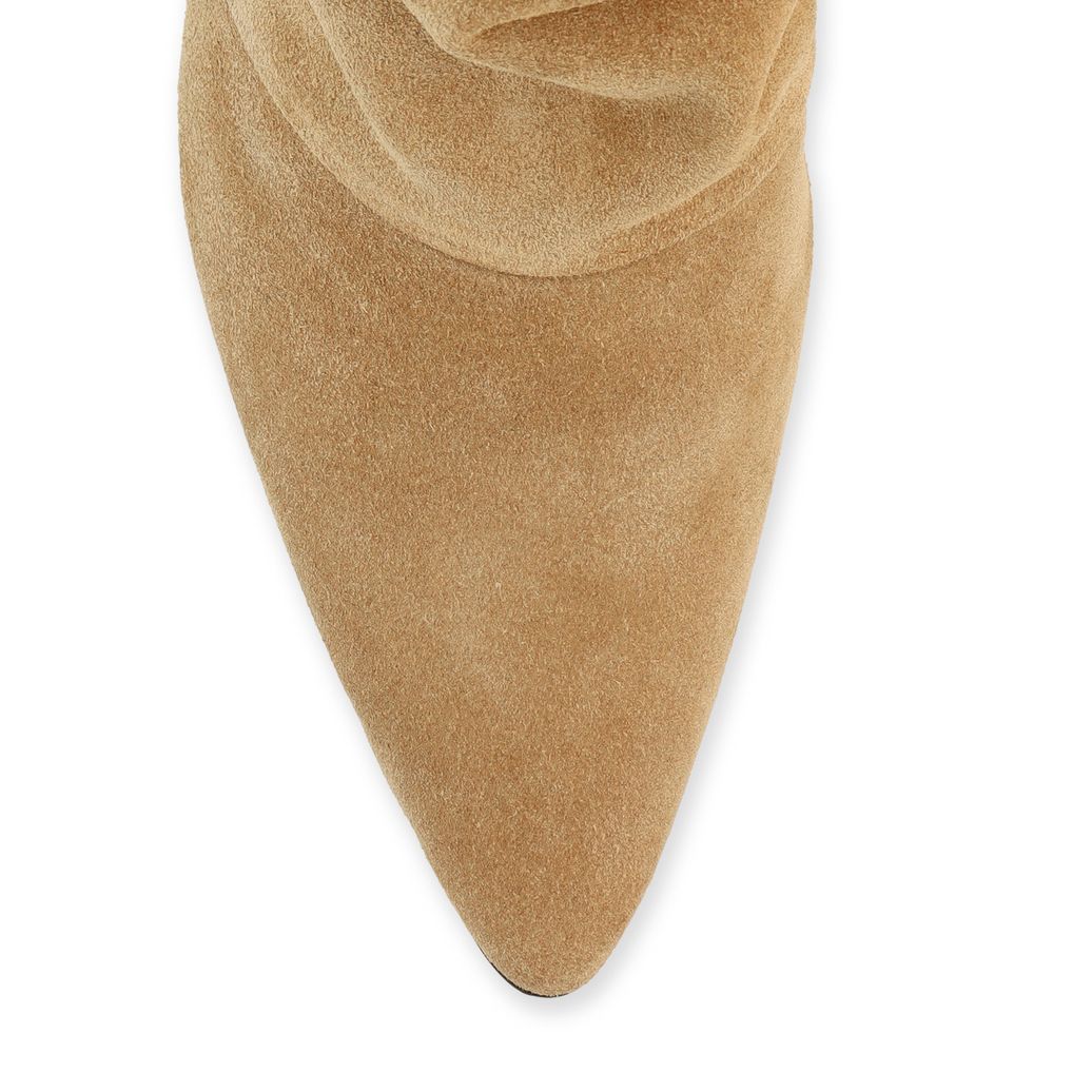 Bottines à talon en daim - beige