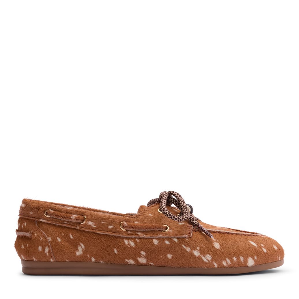 Chaussures bateau avec imprimé Bambi - marron