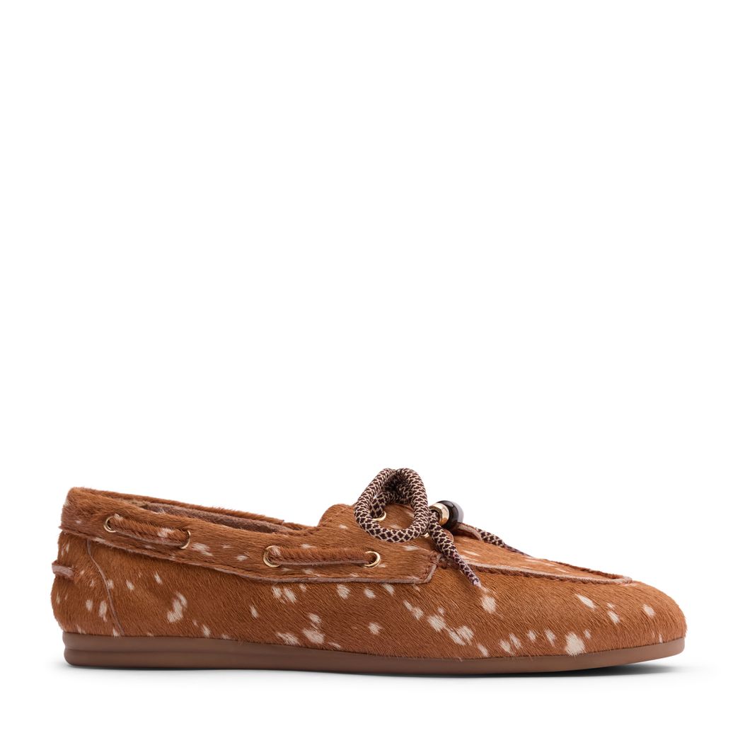 Chaussures bateau avec imprimé Bambi - marron