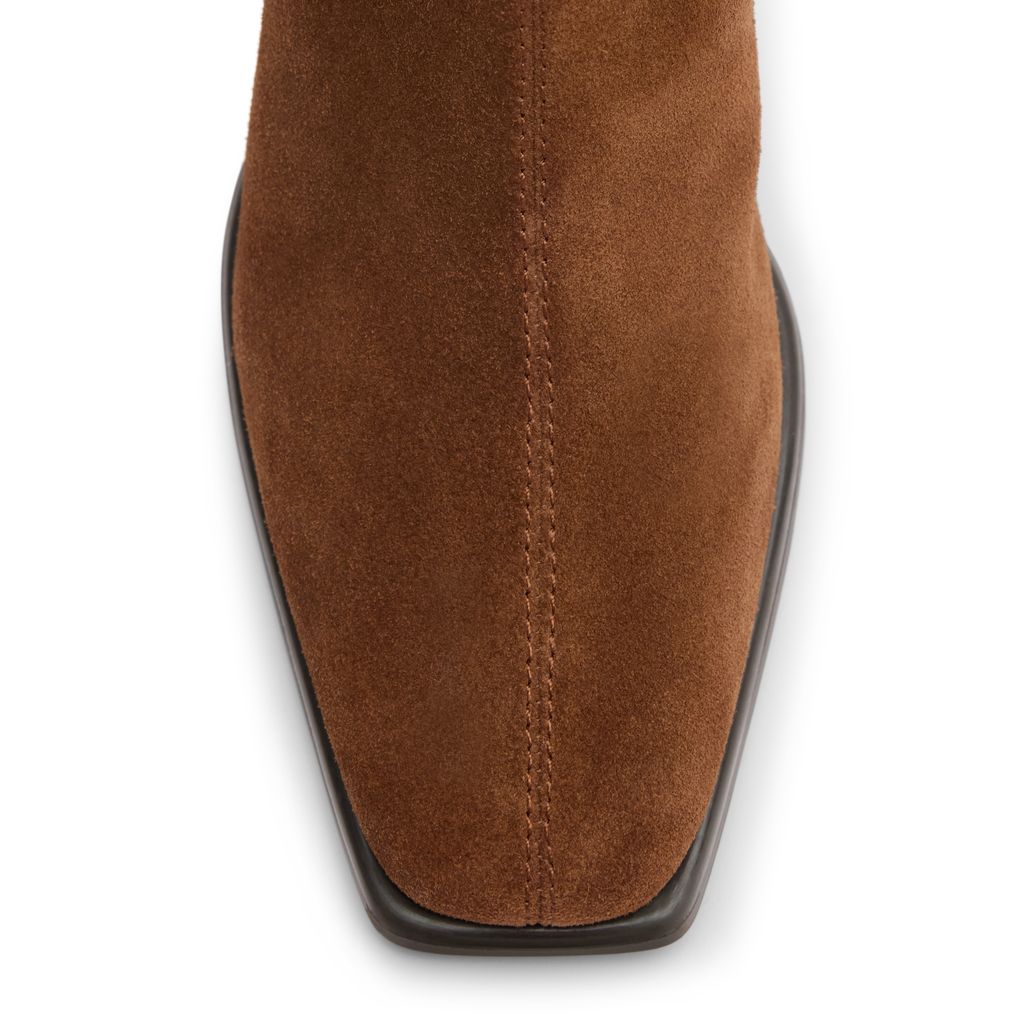 Bottines à talon cubain en daim - marron