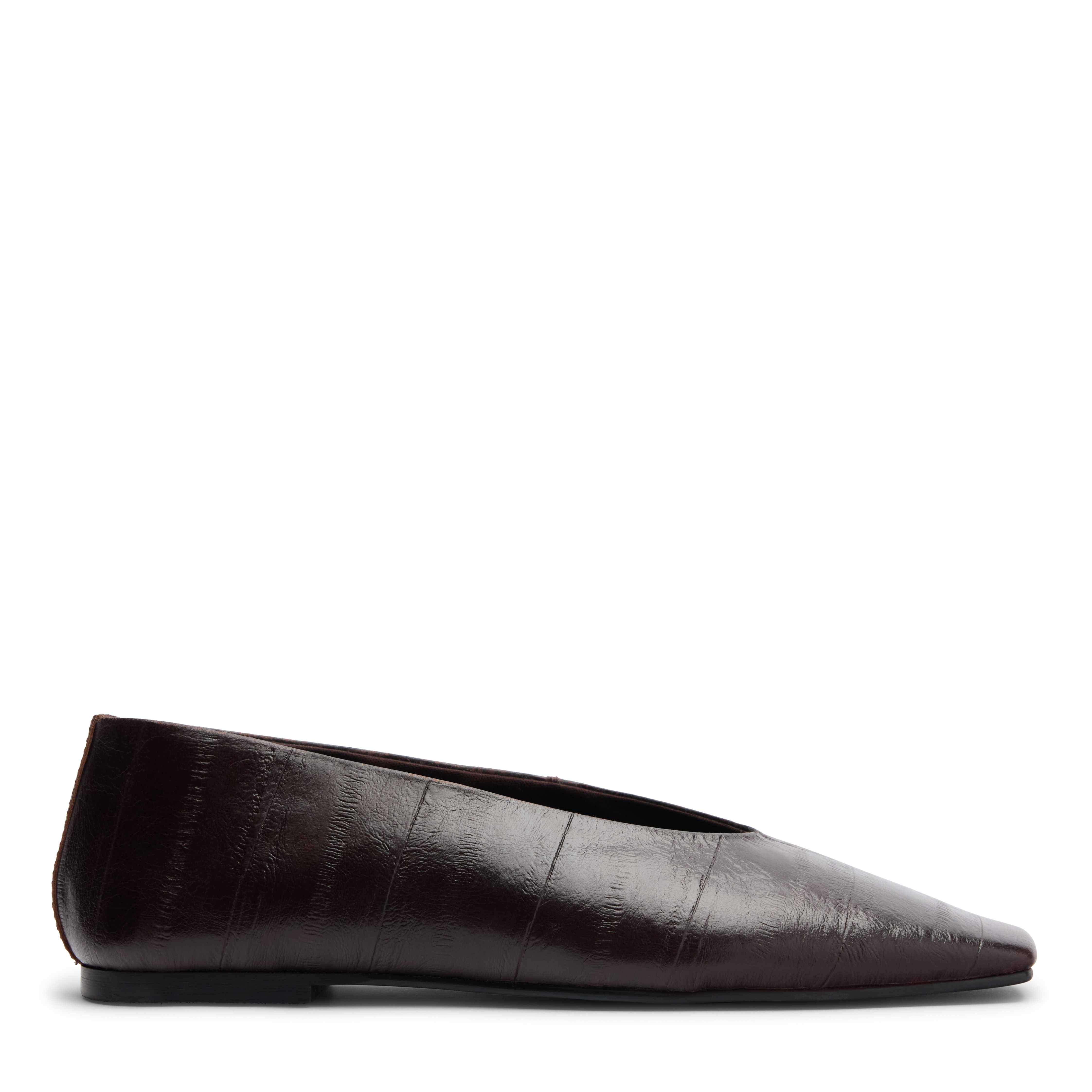 Ballerines en cuir marron foncé