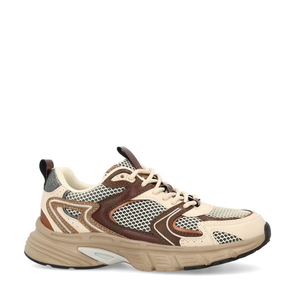 Bruine sneakers met multicolor details