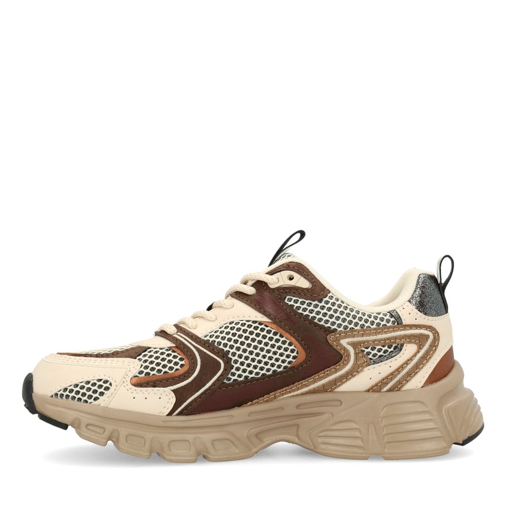 Bruine sneakers met multicolor details