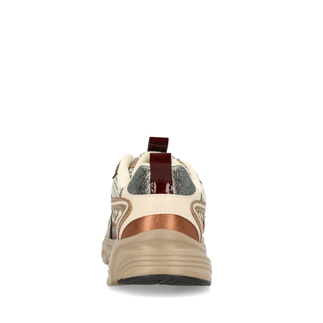 Bruine sneakers met multicolor details