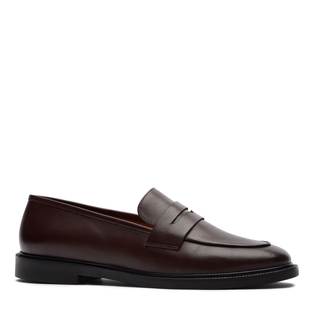 Donkerbruine leren loafers