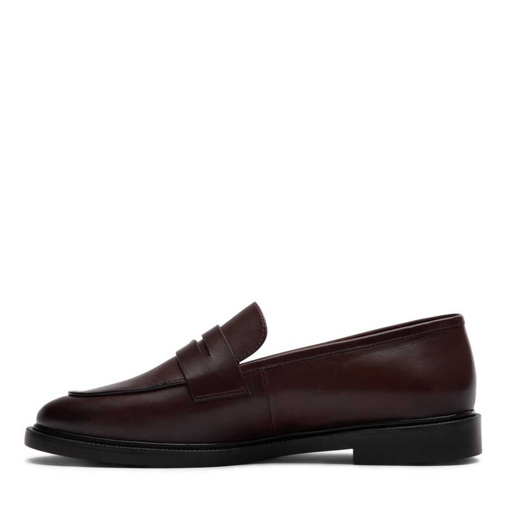 Donkerbruine leren loafers
