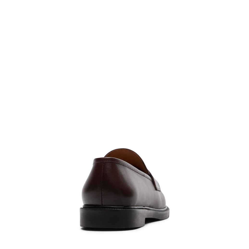 Donkerbruine leren loafers