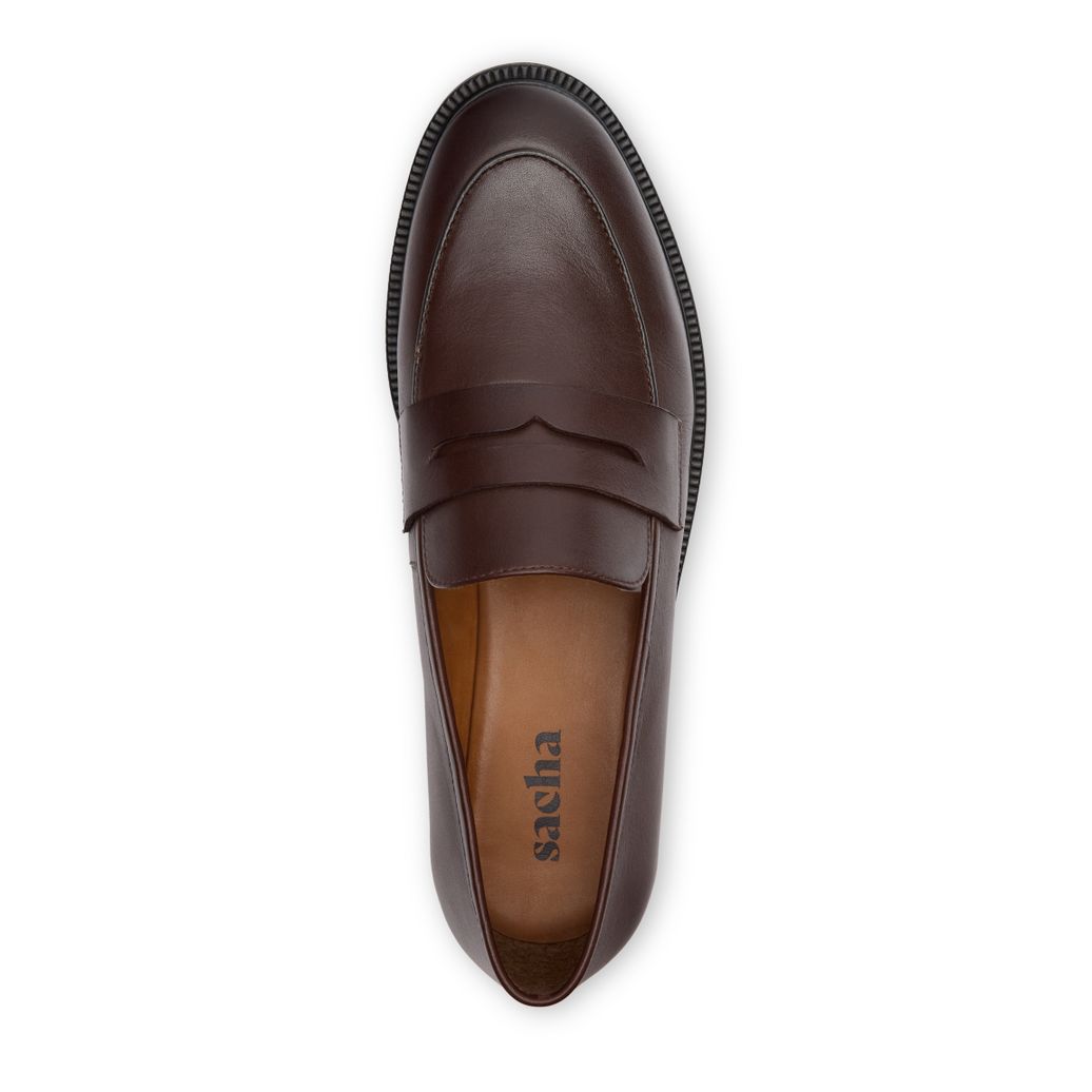Dunkelbraune Leder-Loafer