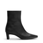 Bottines à talon en cuir - noir