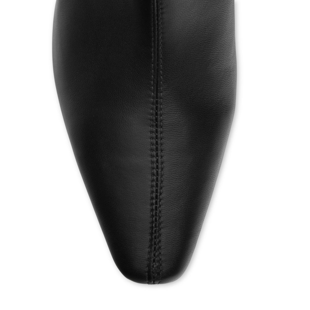 Bottines à talon en cuir - noir