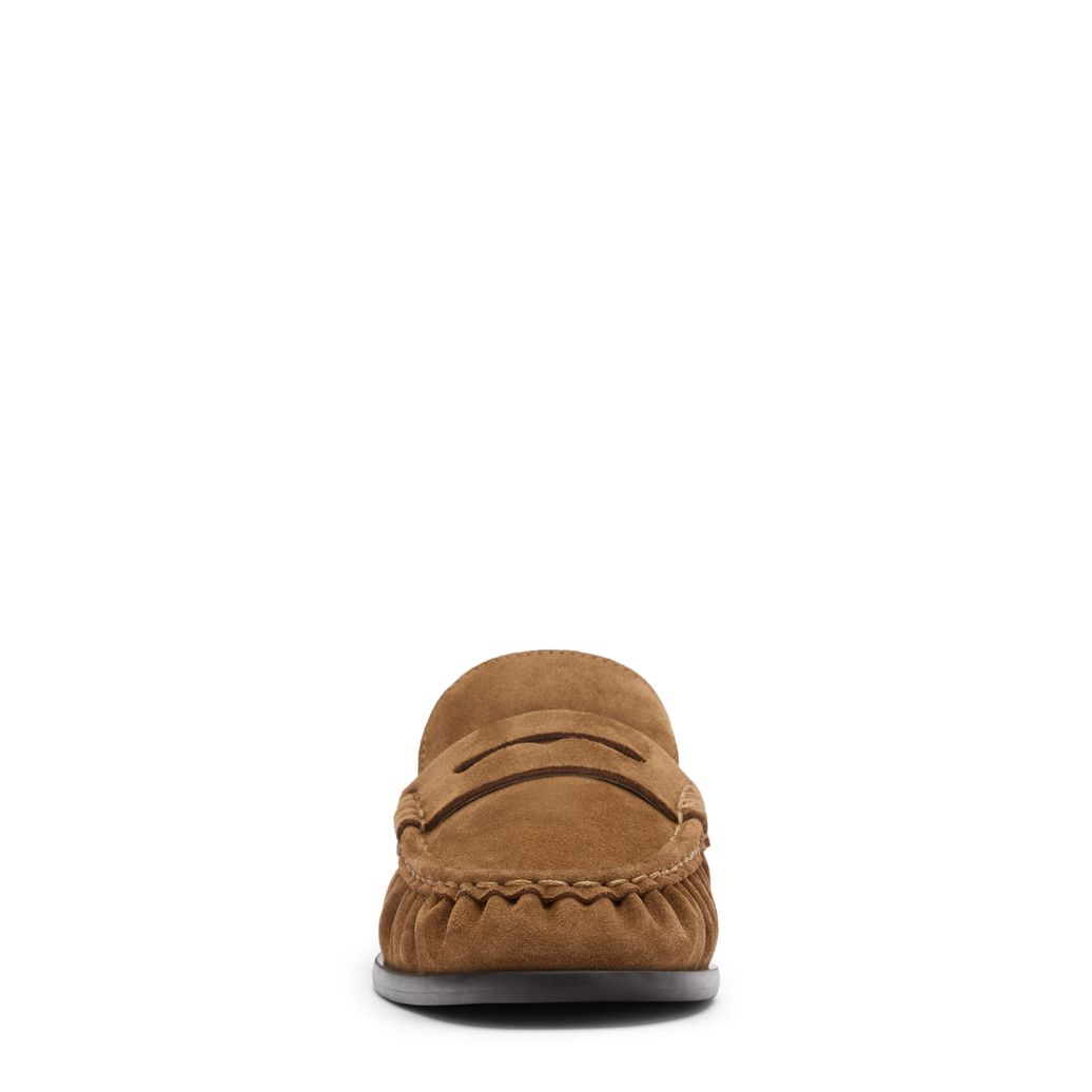 Chaussures à enfiler en daim avec laine - beige