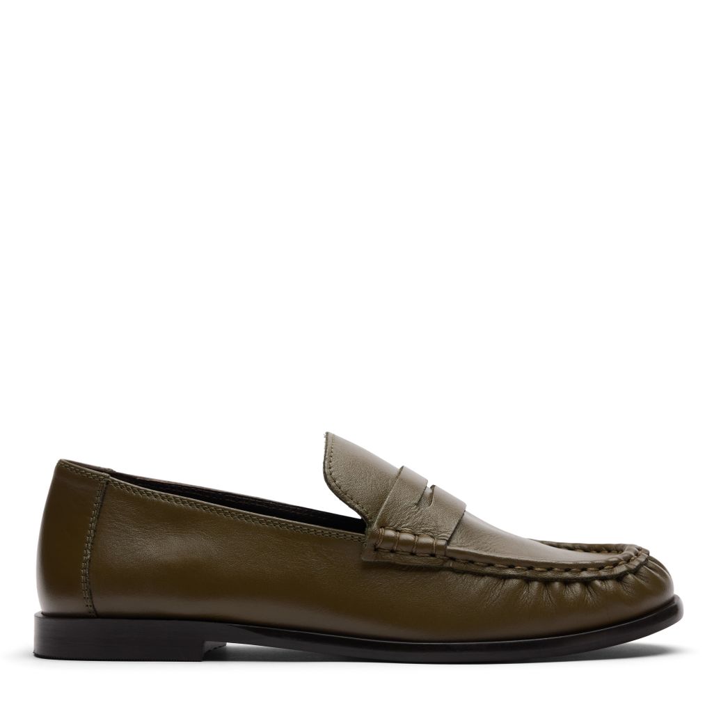 Grüne Leder-Loafer
