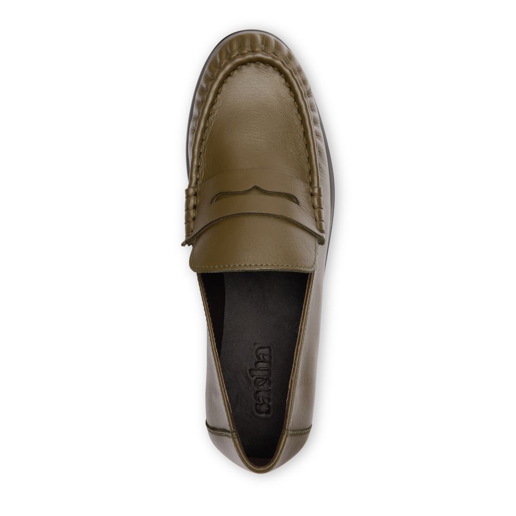 Mocassins en cuir - vert